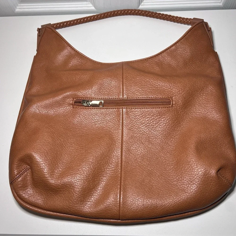Antik Kraft Camel Slouch Hobo Shoulder Bag Vegan‎ Braided Handle